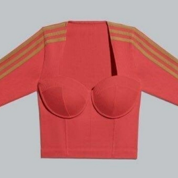 NWT adidas x IVY PARK Circular Knit Crop Top Coral - Picture 2 of 6